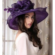 Organza Feather HATS Mujer Kentucky Derby Church Wedding Noble Dress hat yanggen  eb-49141674